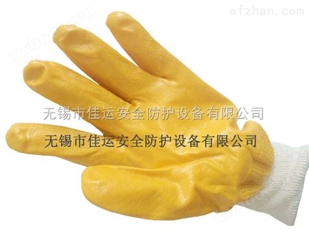 工业款 黄色丁jing浸胶防滑耐油防化手套